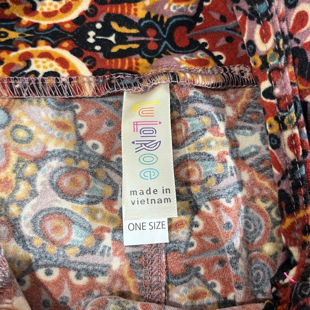 LuLaRoe Eclectic Paisley Boho Abstract Print Soft Feel One Size Leggings - Picture 2 of 8